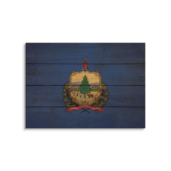 Wile E. Wood 20 x 14 in. Vermont State Flag Wood Art FLVT-2014